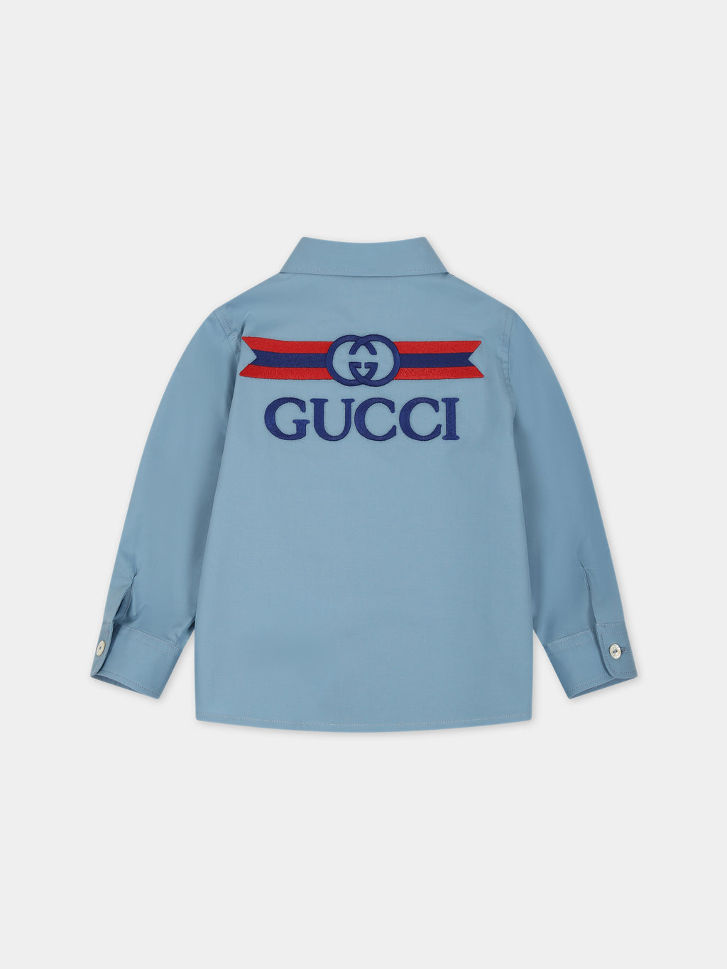 Light blue shirt for baby boy with double G